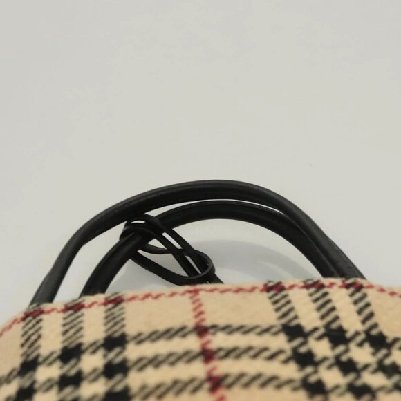 BURBERRY Nova Check Hand Bag Wool Beige Auth - Picture 8 of 15